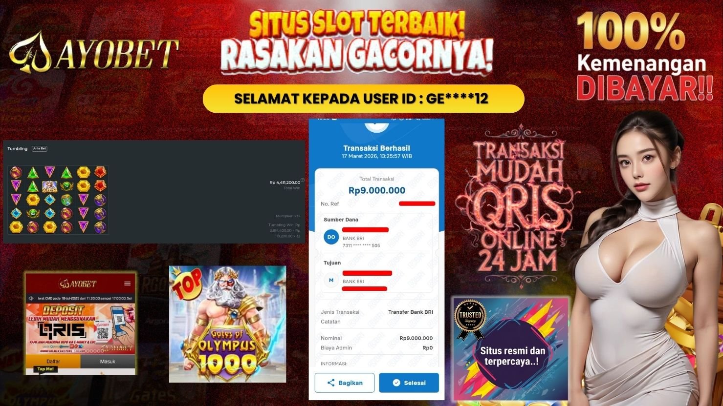 AYOBET JACKPOT SLOT GATES OF OLYMPUS 1000